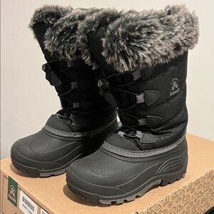 Kamik Charcoal Boots with Plush Fur Collar